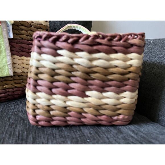 Sun N Sand Sunny Woven Lined Basket Totes w/ Draw Top Buckets - 3 Piece Set - Picture 13 of 14